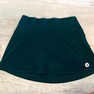 Vuori Dark Green Plaid Skirt w/black detailing. Special limited edition design.